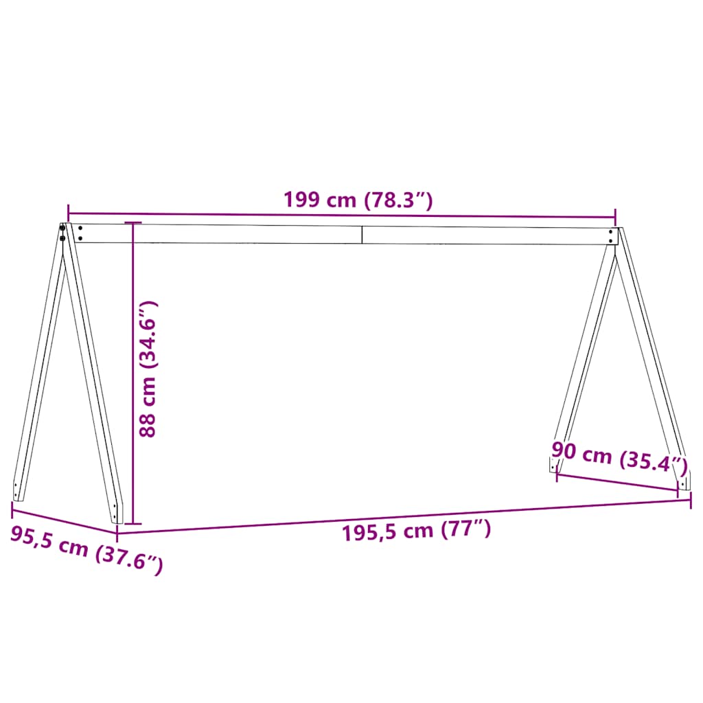 Kids' Bed Roof White 199x95.5x88 cm Solid Wood Pine