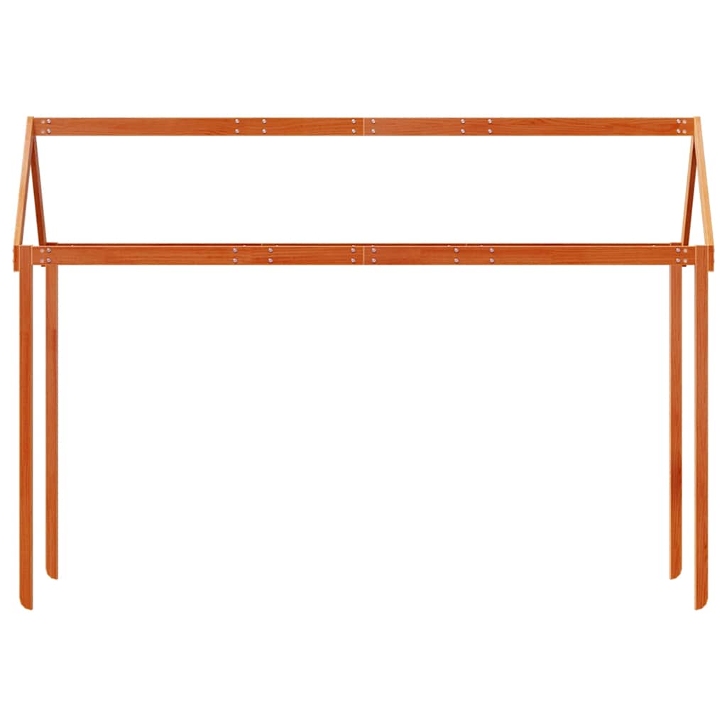 Kids' Bed Roof Wax Brown 217x95.5x159 cm Solid Wood Pine