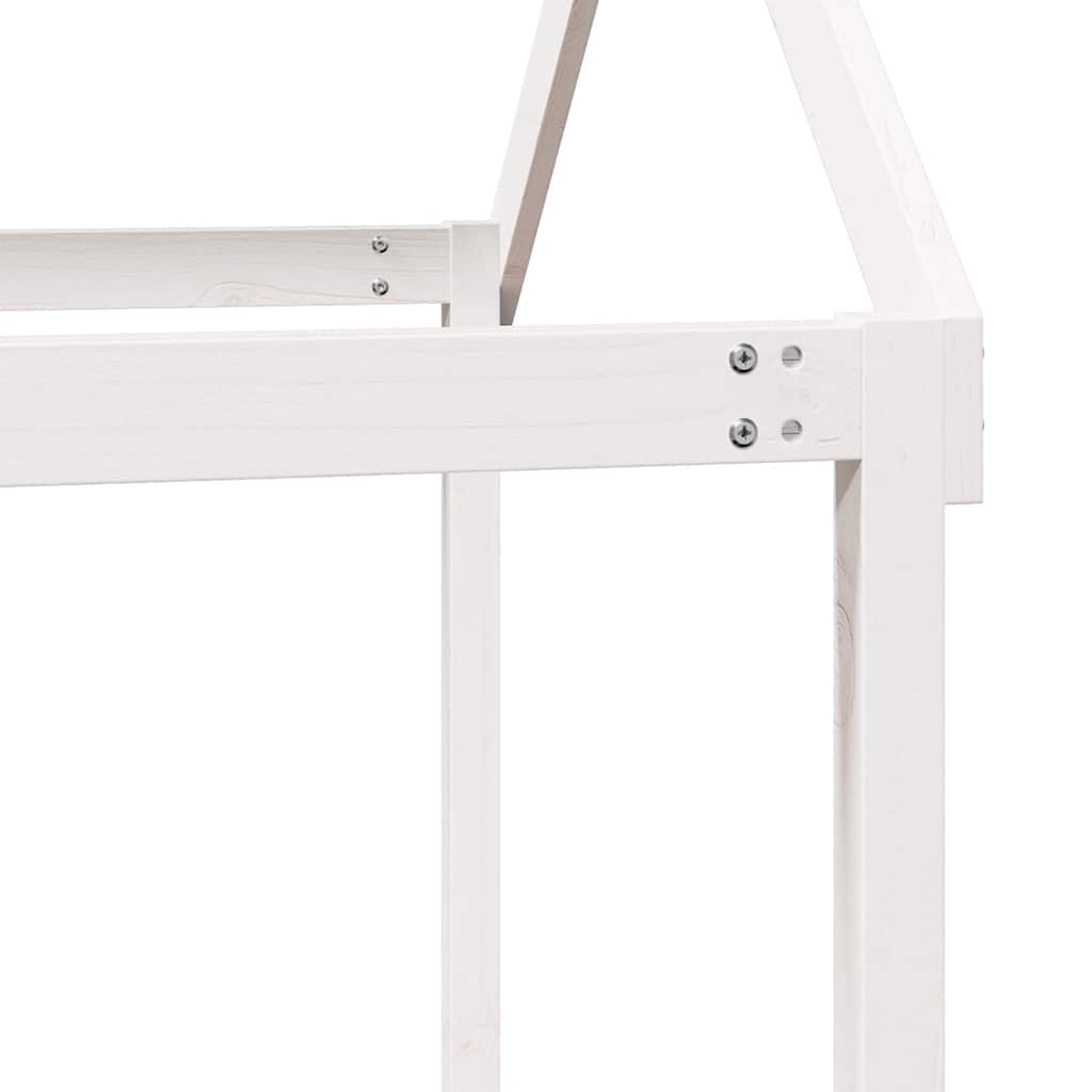 Kids' Bed Roof White 217x85.5x154 cm Solid Wood Pine