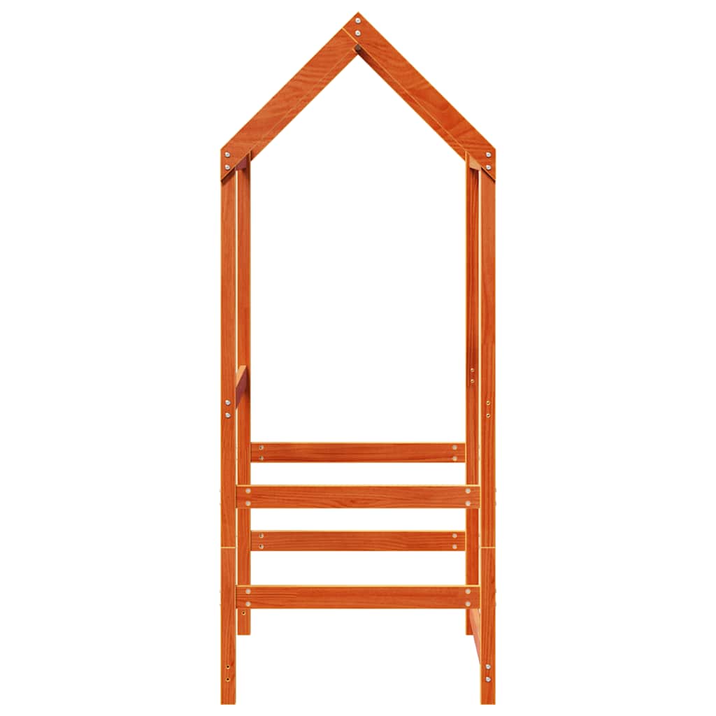 Kids' Bed Roof Wax Brown 118x70x176.5 cm Solid Wood Pine