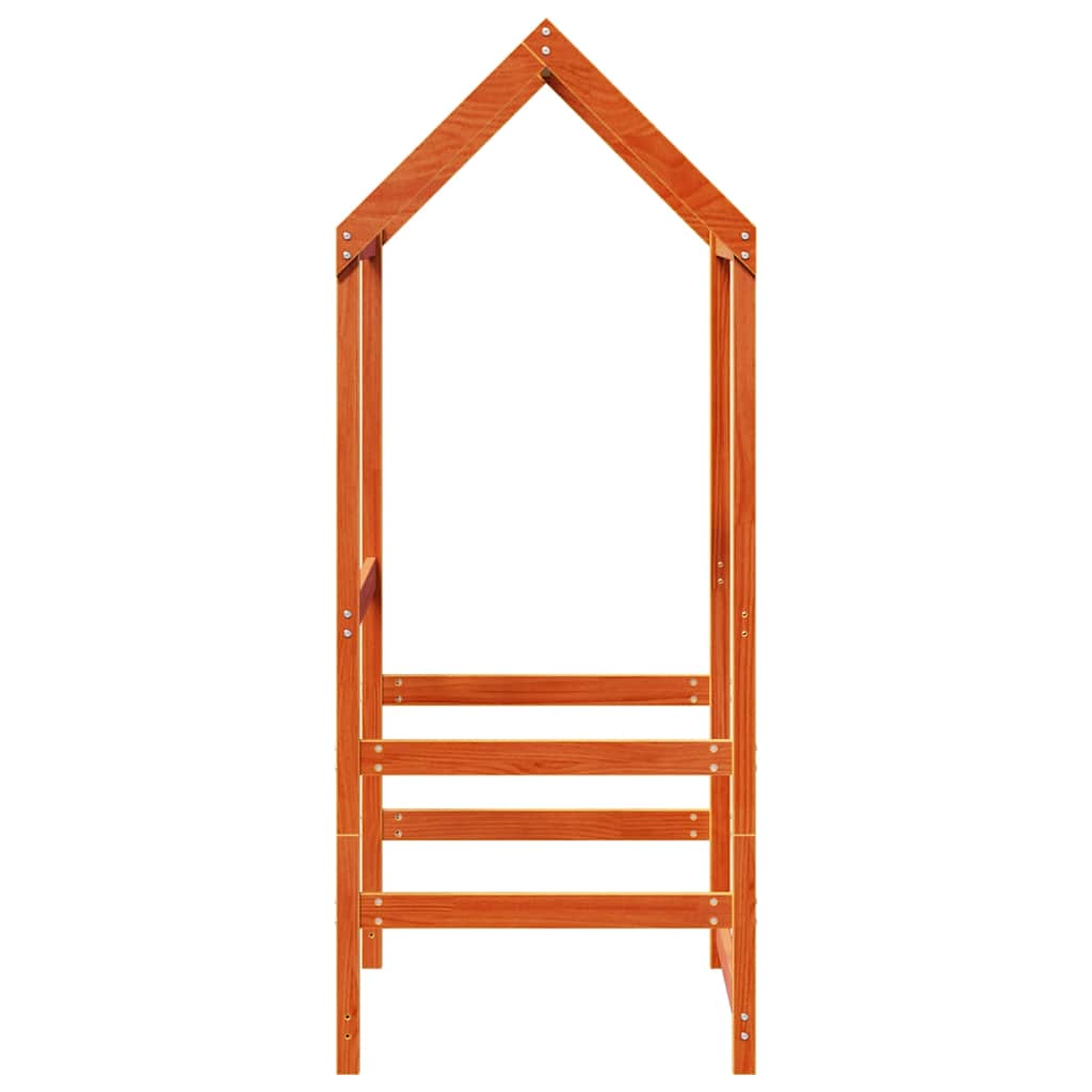 Kids' Bed Roof Wax Brown 98x70x176.5 cm Solid Wood Pine