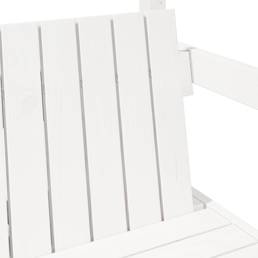 vidaXL Bench with Roof White 117.5x70x176.5 cm Solid Wood Pine