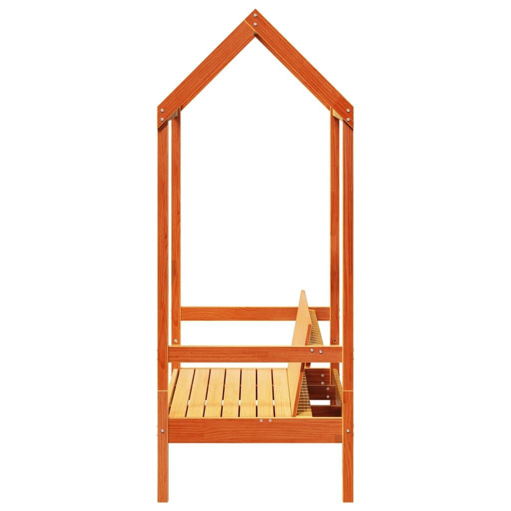 vidaXL Bench with Roof Wax Brown 117.5x70x176.5 cm Solid Wood Pine