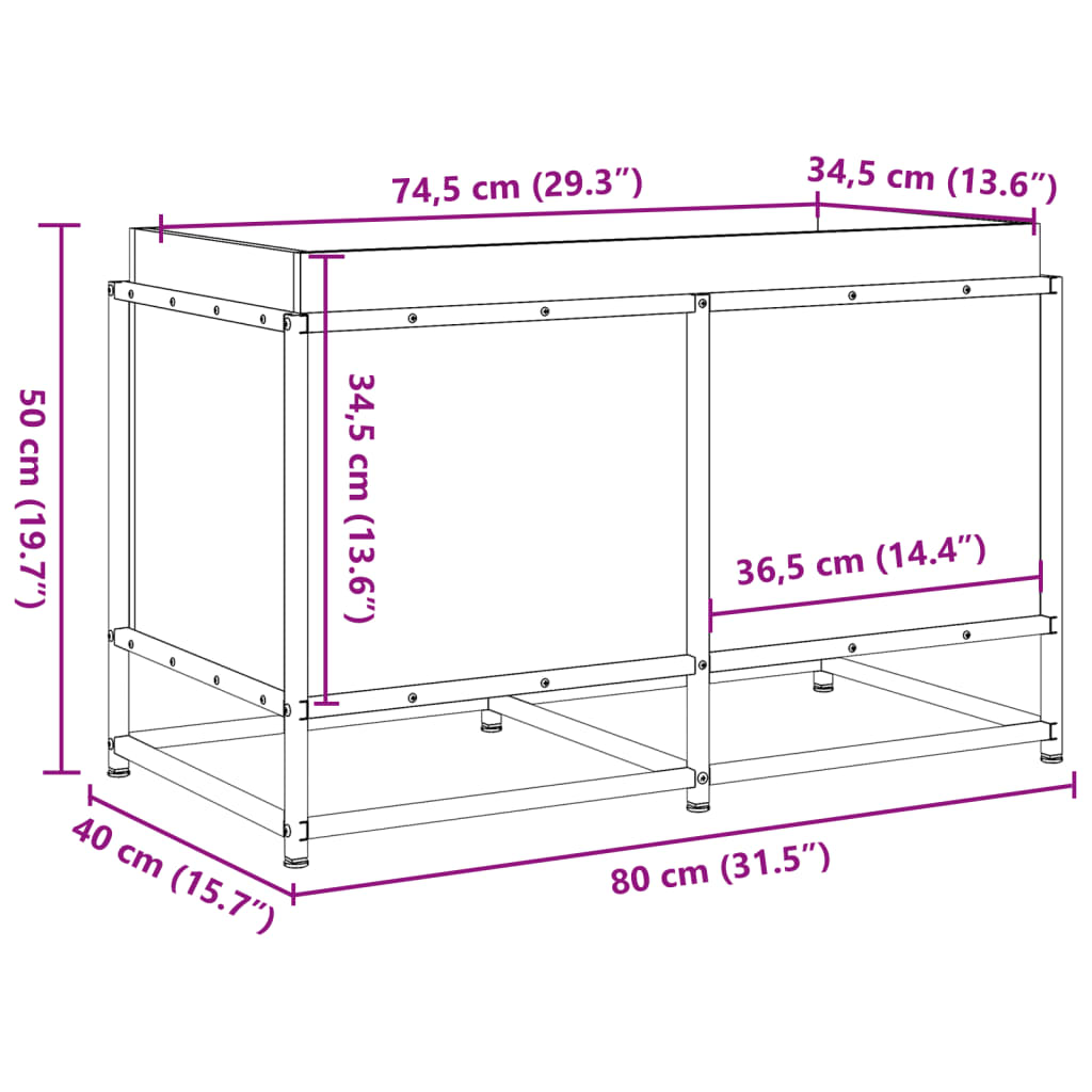 vidaXL Garden Planter 80x40x50 cm Impregnated Wood Pine