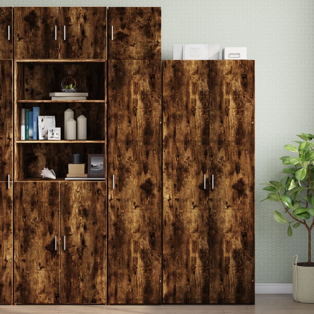 vidaXL Wall Cabinet Smoked Oak 40x42.5x40 cm Engineered Wood