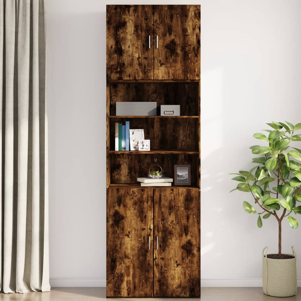 vidaXL Wall Cabinet Smoked Oak 80x42.5x64 cm Engineered Wood