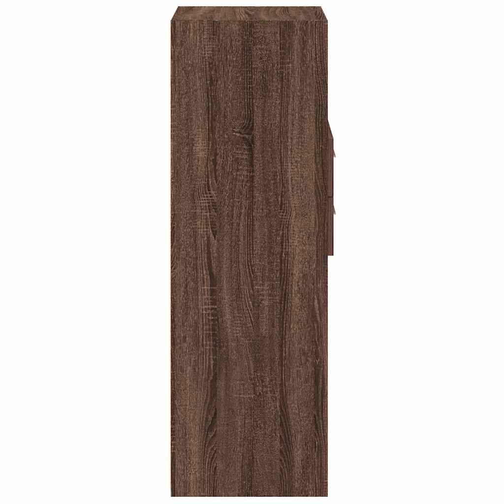 Highboard Brown Oak 30x42.5x124 cm Engineered Wood