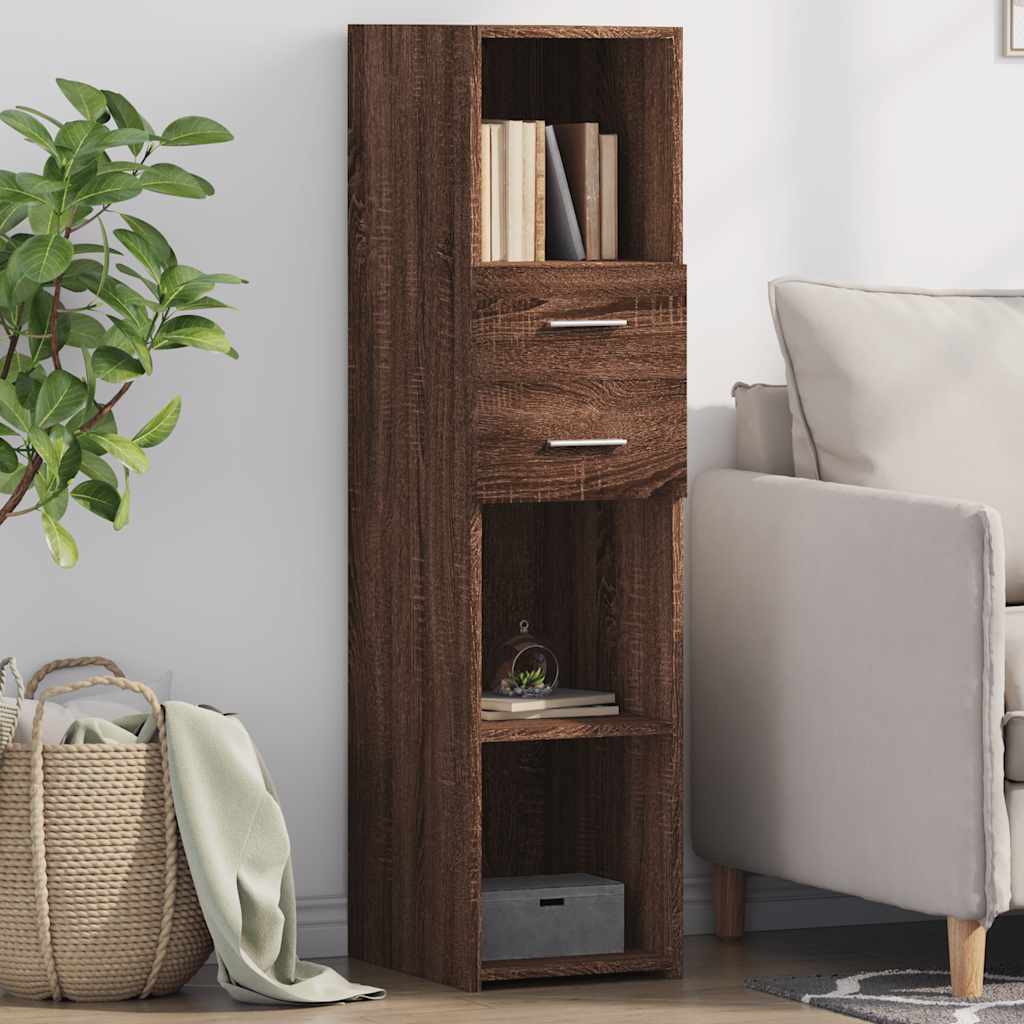 Highboard Brown Oak 30x42.5x124 cm Engineered Wood