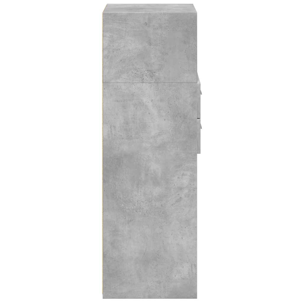 Highboard Concrete Grey 40x42.5x124 cm Engineered Wood