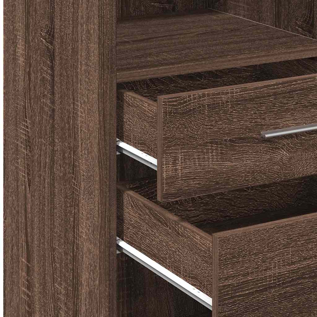 Highboard Brown Oak 50x42.5x124 cm Engineered Wood