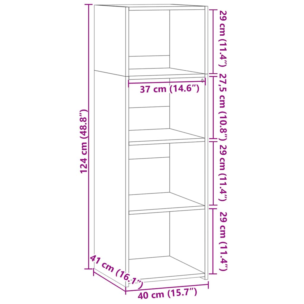 Highboard Grey Sonoma 40x41x124 cm Engineered Wood