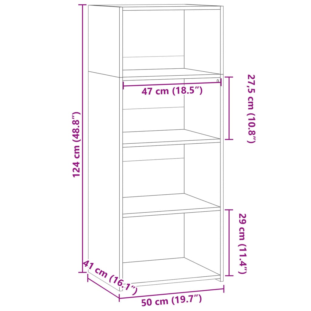 Highboard Sonoma Oak 50x41x124 cm Engineered Wood
