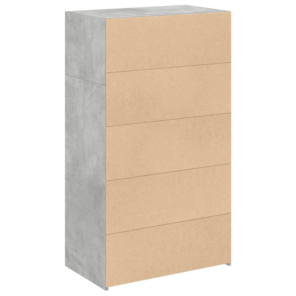 Highboard Concrete Grey 70x41x124 cm Engineered Wood