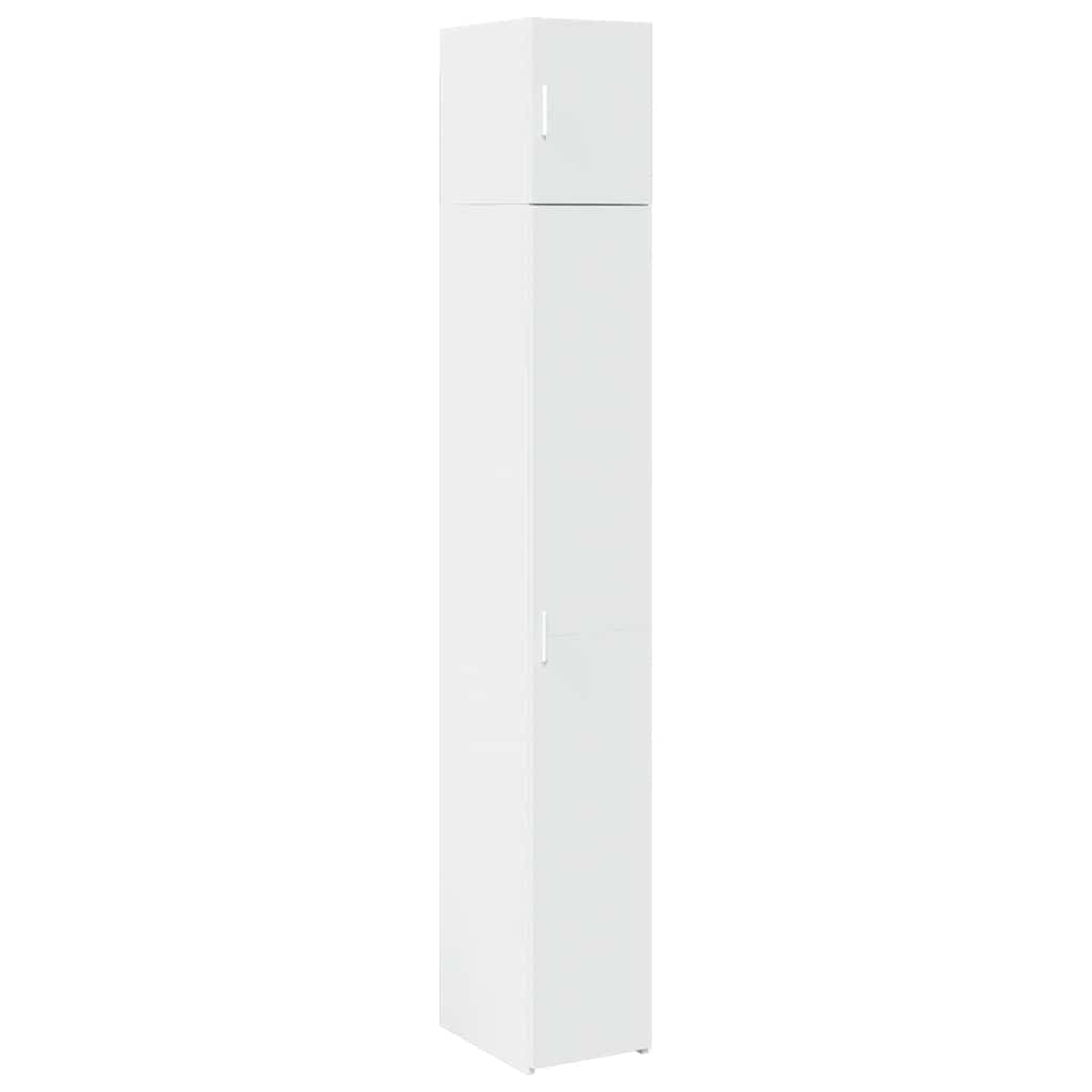 Slim Storage Cabinet White 30x42,5x225 cm Engineered Wood