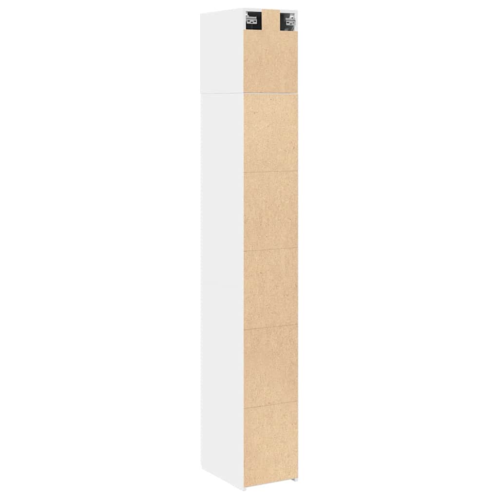 Slim Storage Cabinet White 30x42,5x225 cm Engineered Wood