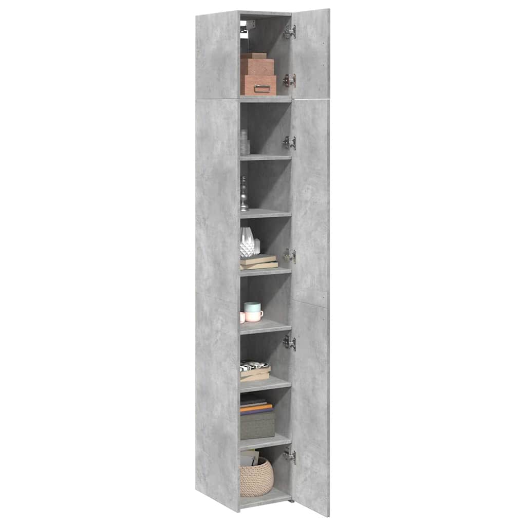 Slim Storage Cabinet Concrete Grey 30x42.5x225 cm