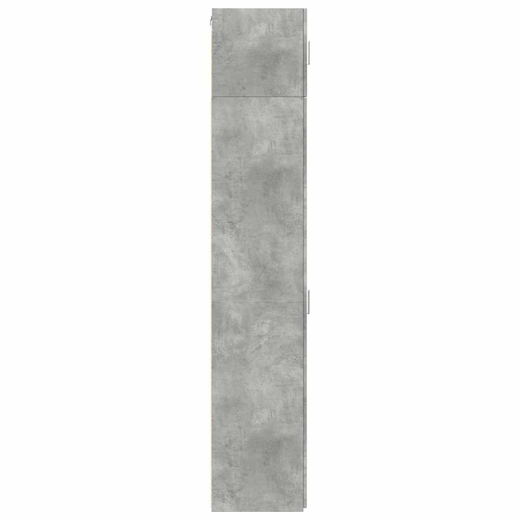 Slim Storage Cabinet Concrete Grey 30x42.5x225 cm Engineered Wood