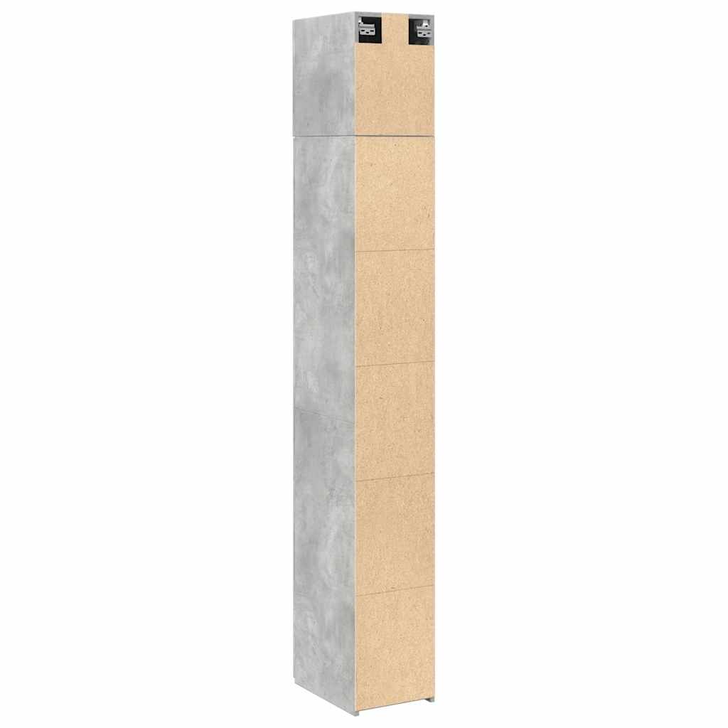 Slim Storage Cabinet Concrete Grey 30x42.5x225 cm