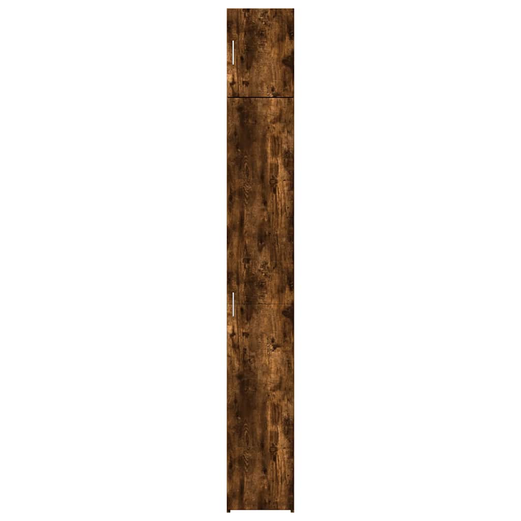 Slim Storage Cabinet Smoked Oak 30x42,5x225 cm Engineered Wood