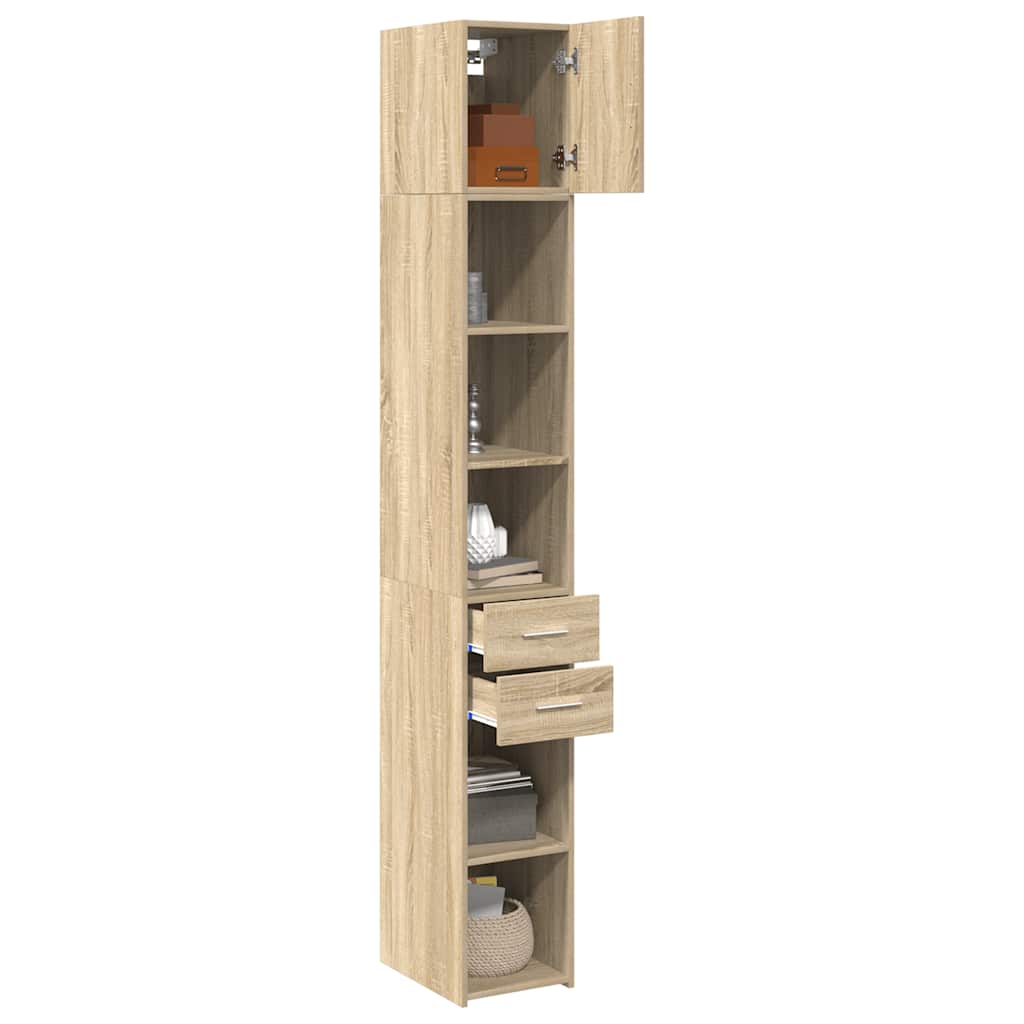 Slim Storage Cabinet Sonoma Oak 30x42,5x225 cm Engineered Wood