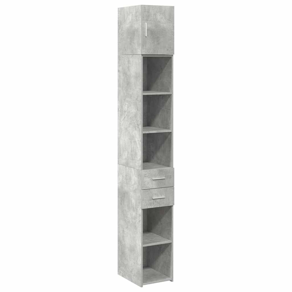 Slim Storage Cabinet Concrete Grey 30x42.5x225 cm