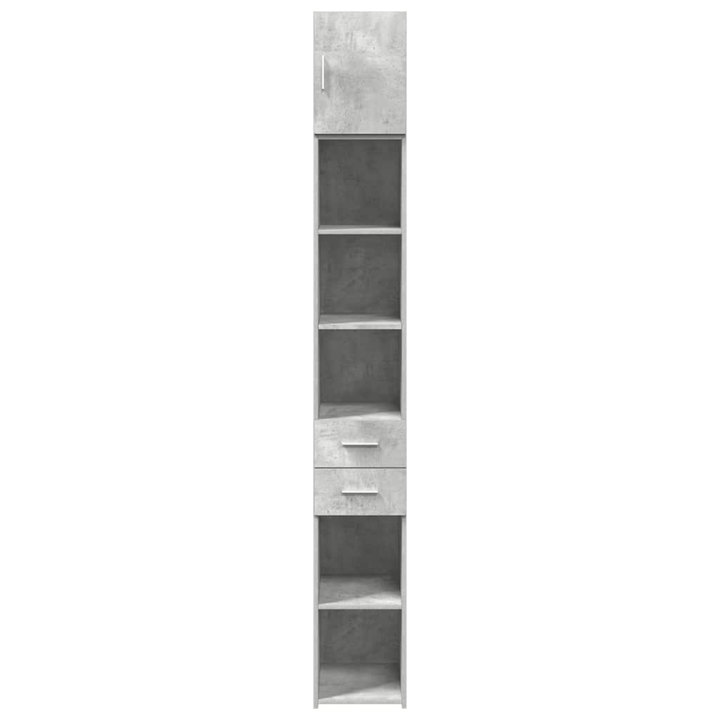 Slim Storage Cabinet Concrete Grey 30x42.5x225 cm