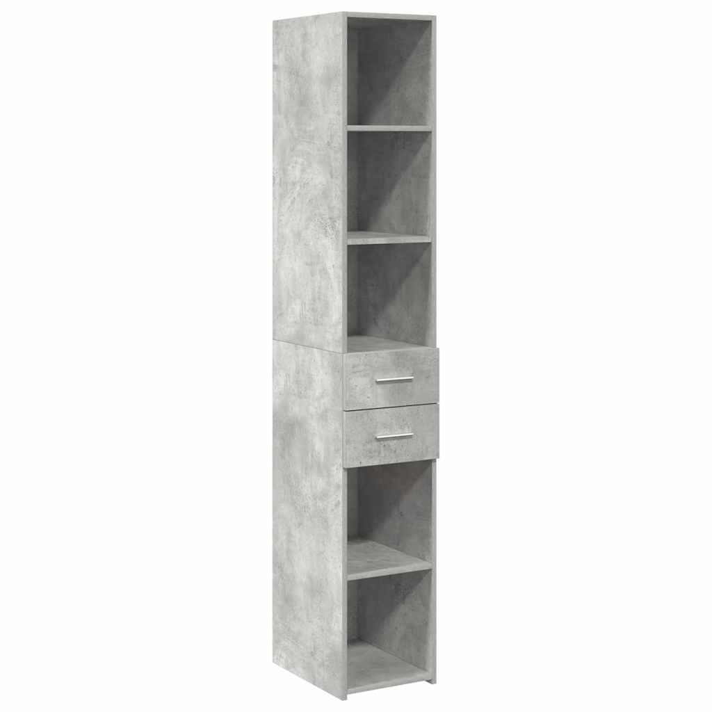Slim Storage Cabinet Concrete Grey 30x42.5x225 cm
