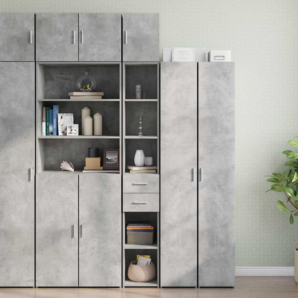Slim Storage Cabinet Concrete Grey 30x42.5x225 cm