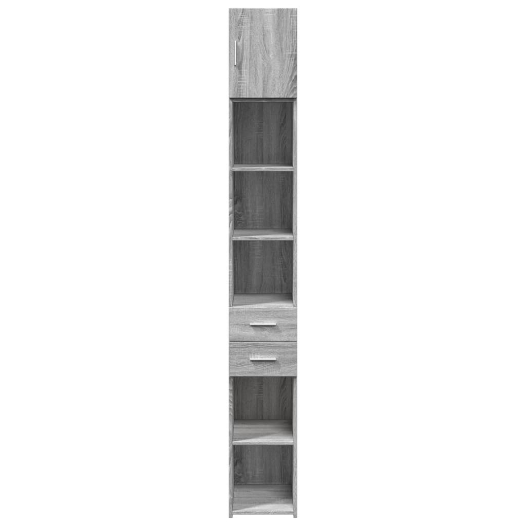 Slim Storage Cabinet Grey Sonoma 30x42,5x225 cm Engineered Wood