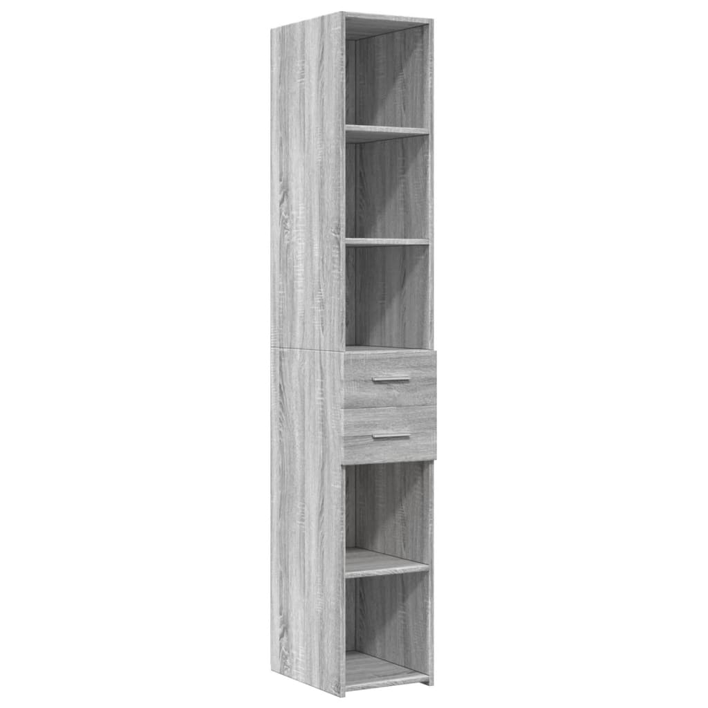 Slim Storage Cabinet Grey Sonoma 30x42,5x225 cm Engineered Wood