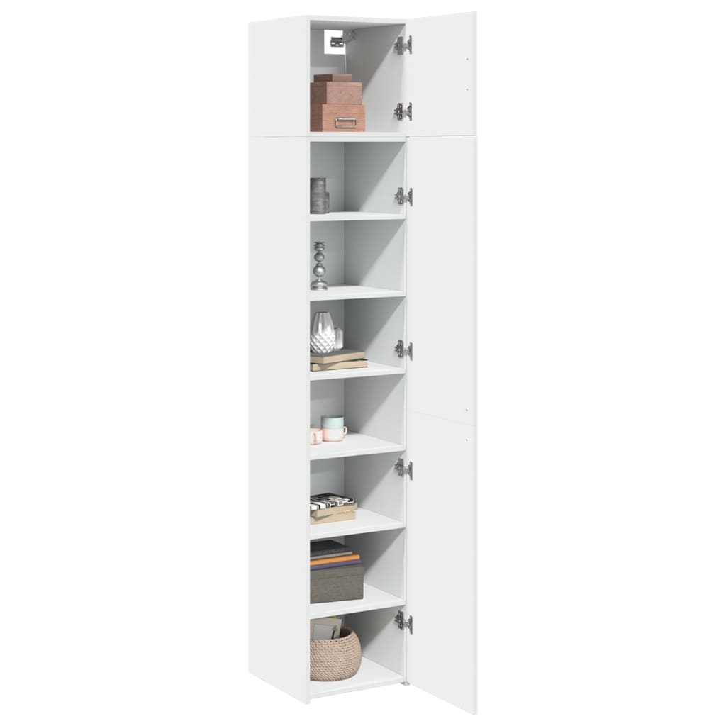 Slim Storage Cabinet White 40x42,5x225 cm Engineered Wood