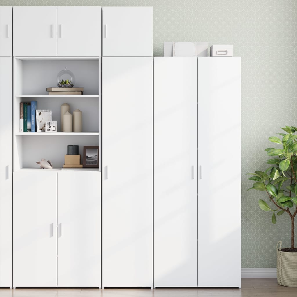 Slim Storage Cabinet White 40x42,5x225 cm Engineered Wood