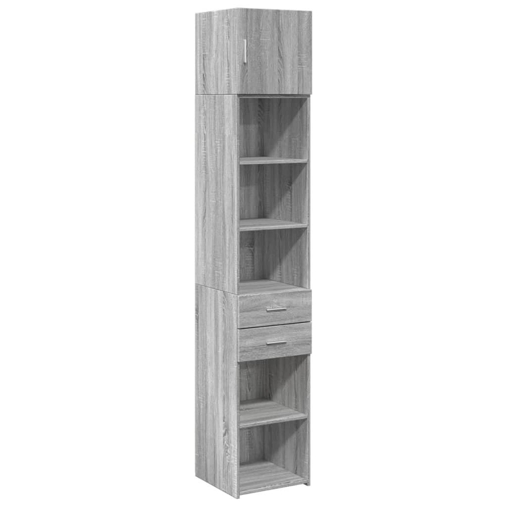 Slim Storage Cabinet Grey Sonoma 40x42,5x225 cm Engineered Wood