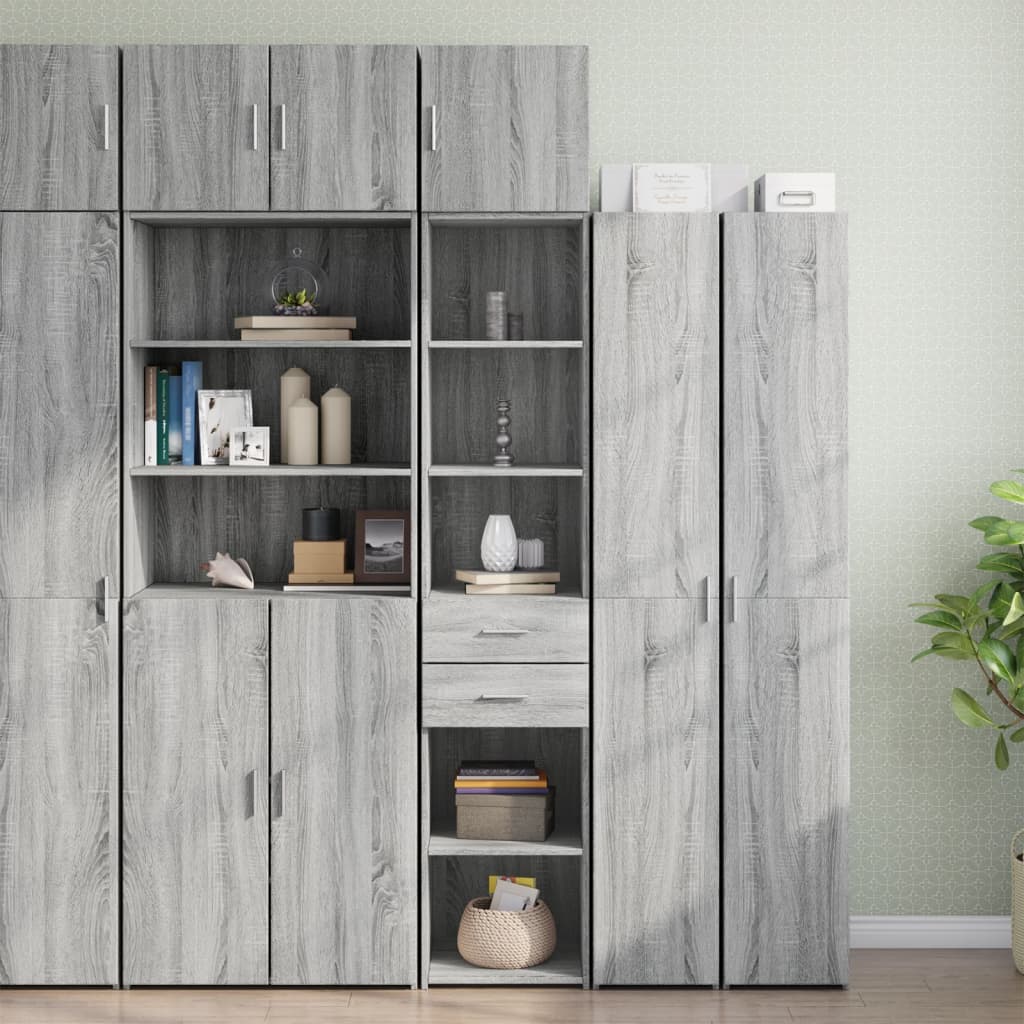 Slim Storage Cabinet Grey Sonoma 40x42,5x225 cm Engineered Wood