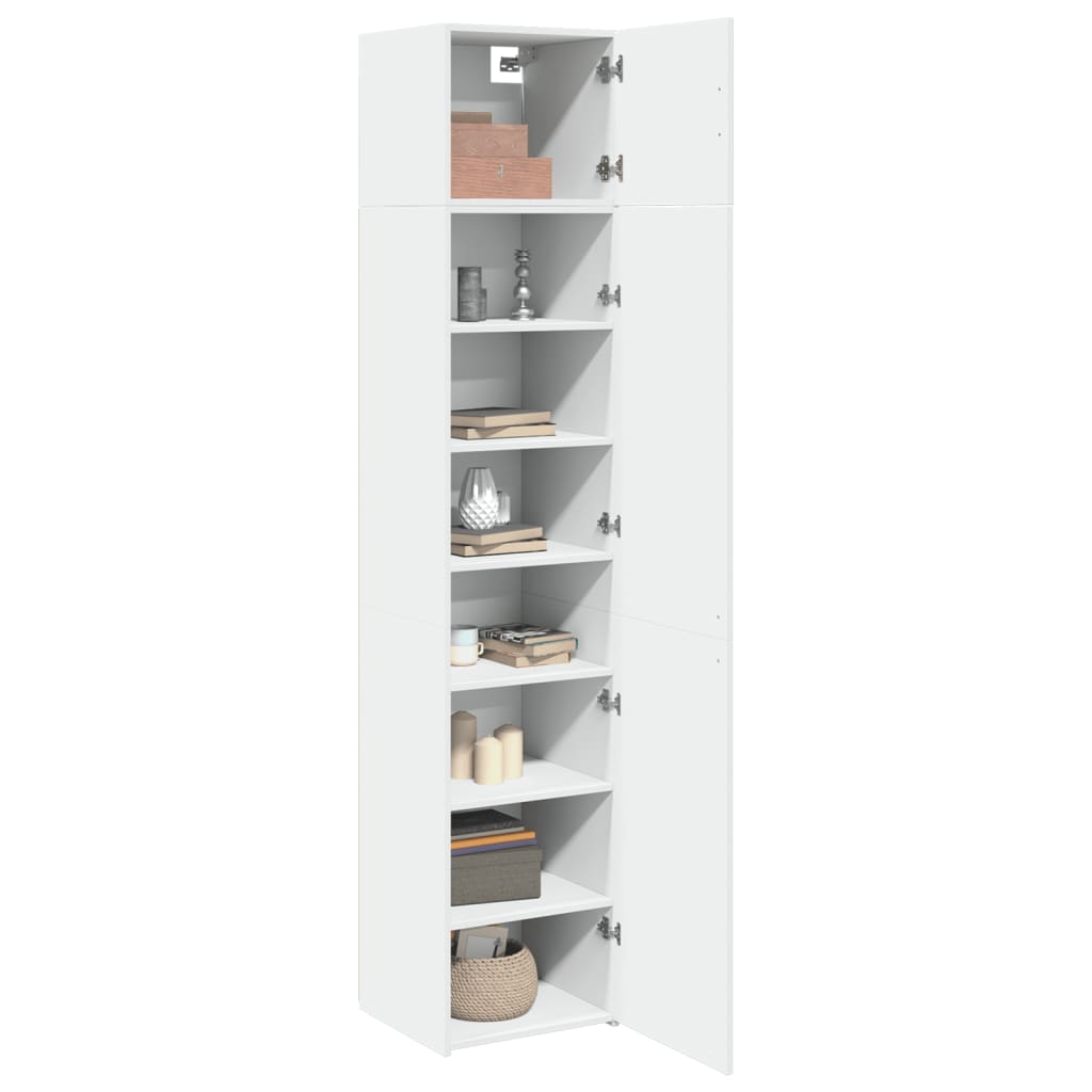 Slim Storage Cabinet White 45x42,5x225 cm Engineered Wood
