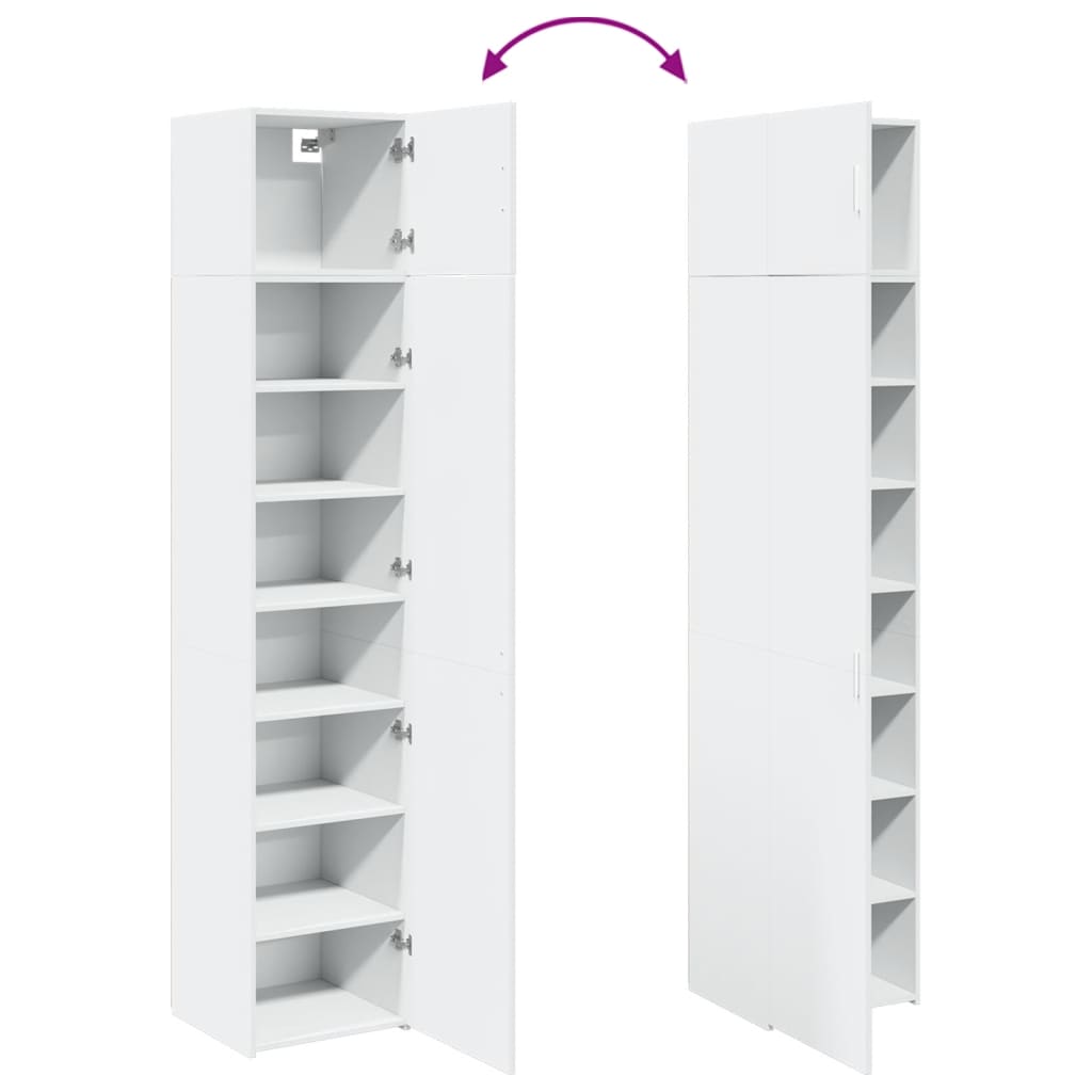 vidaXL Slim Storage Cabinet White 45x42.5x225 cm Engineered Wood