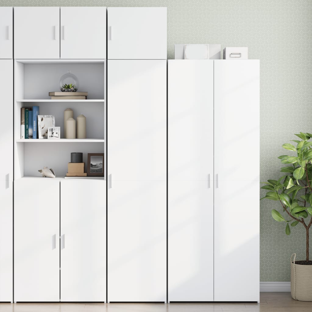 vidaXL Slim Storage Cabinet White 45x42.5x225 cm Engineered Wood