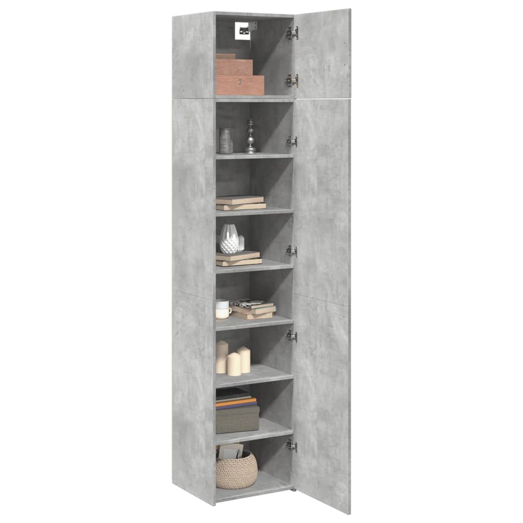 Slim Storage Cabinet Concrete Grey 45x42.5x225 cm