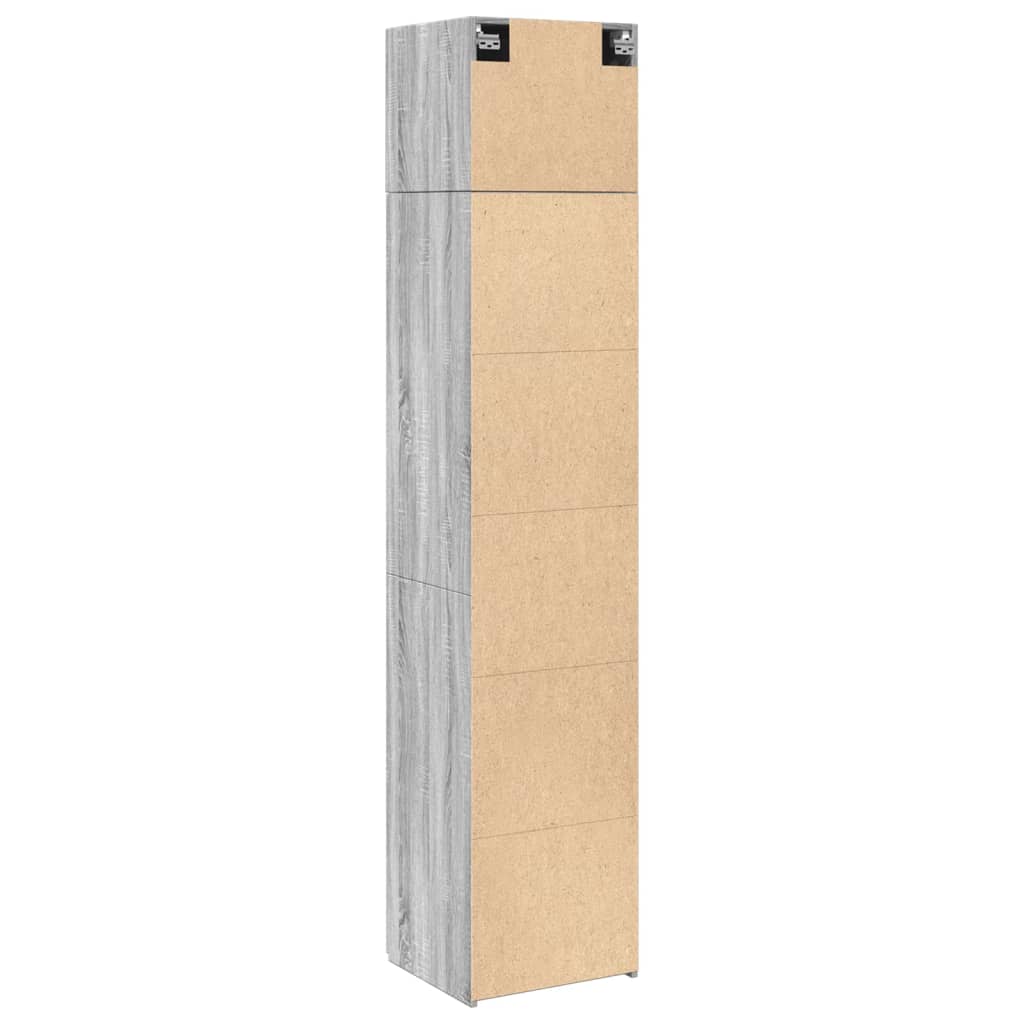 Slim Storage Cabinet Grey Sonoma 45x42,5x225 cm Engineered Wood