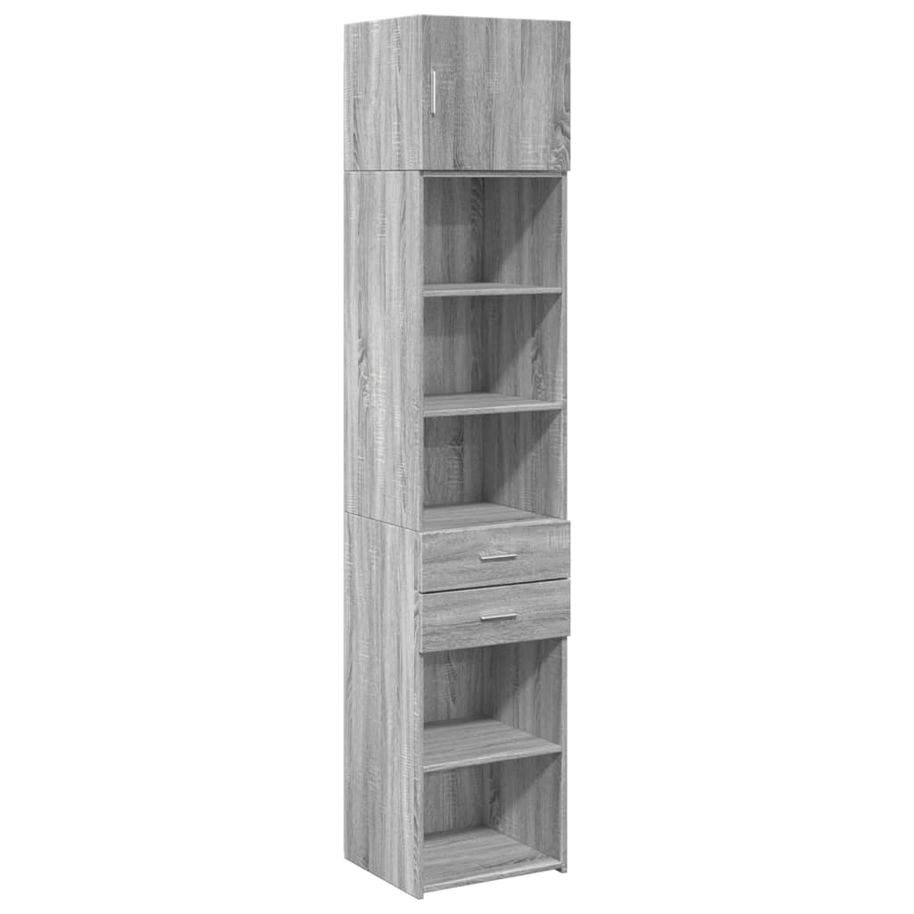 vidaXL Slim Storage Cabinet Grey Sonoma 45x42.5x225 cm Engineered Wood