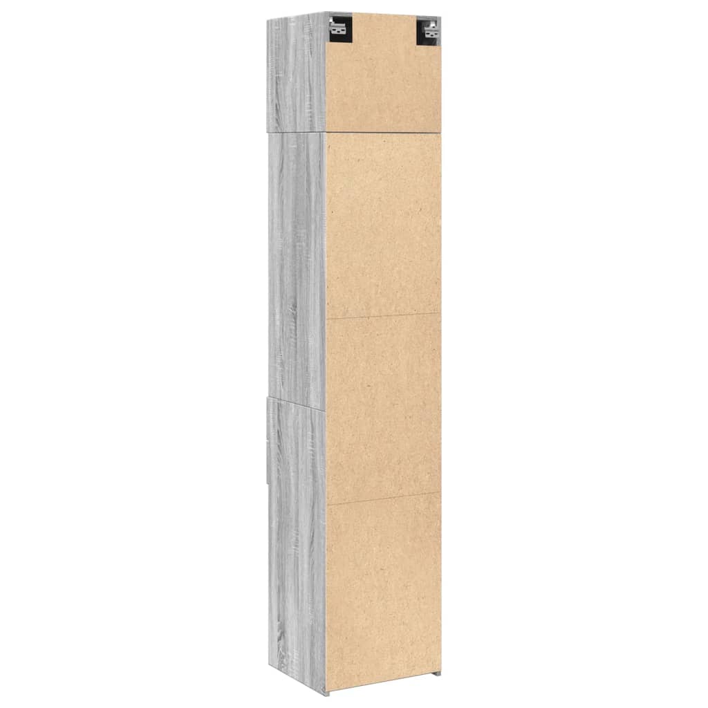 vidaXL Slim Storage Cabinet Grey Sonoma 45x42.5x225 cm Engineered Wood