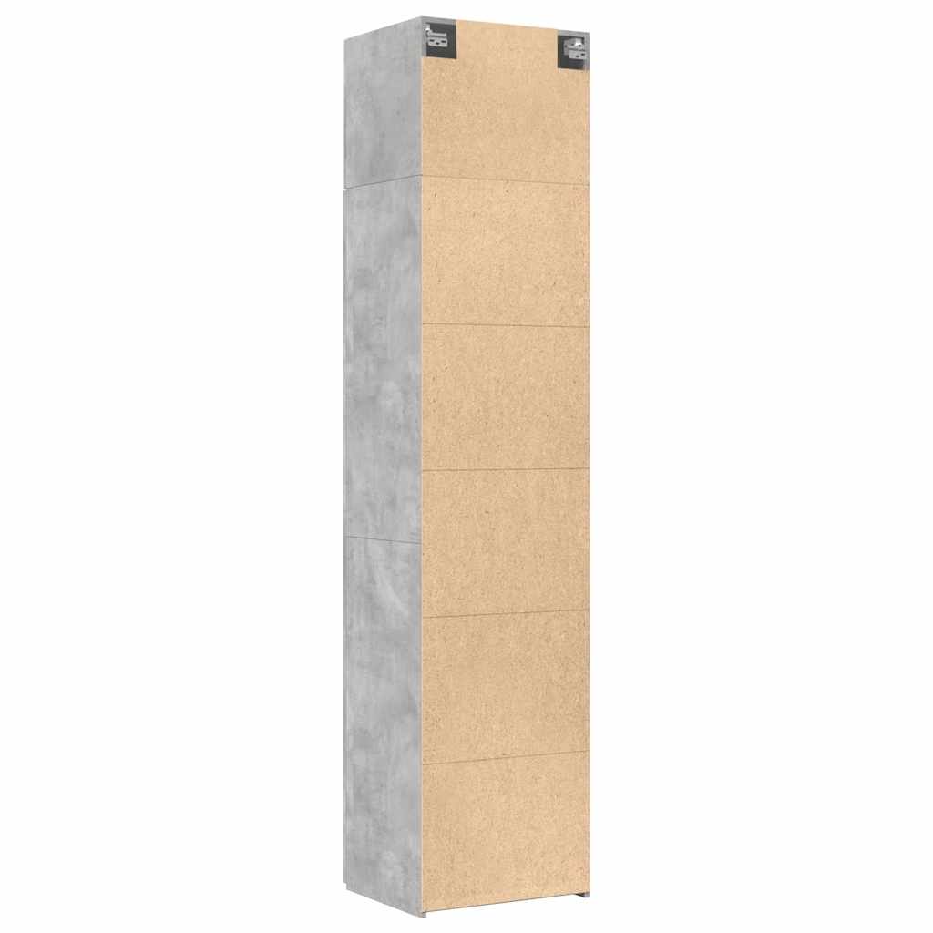 Slim Storage Cabinet Concrete Grey 50x42,5x225 cm Engineered Wood