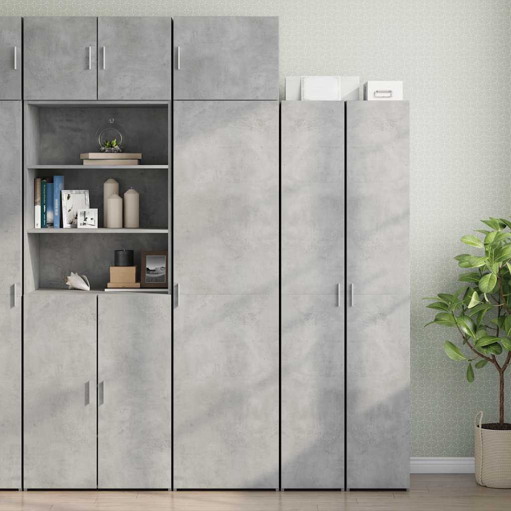 Slim Storage Cabinet Concrete Grey 50x42,5x225 cm Engineered Wood
