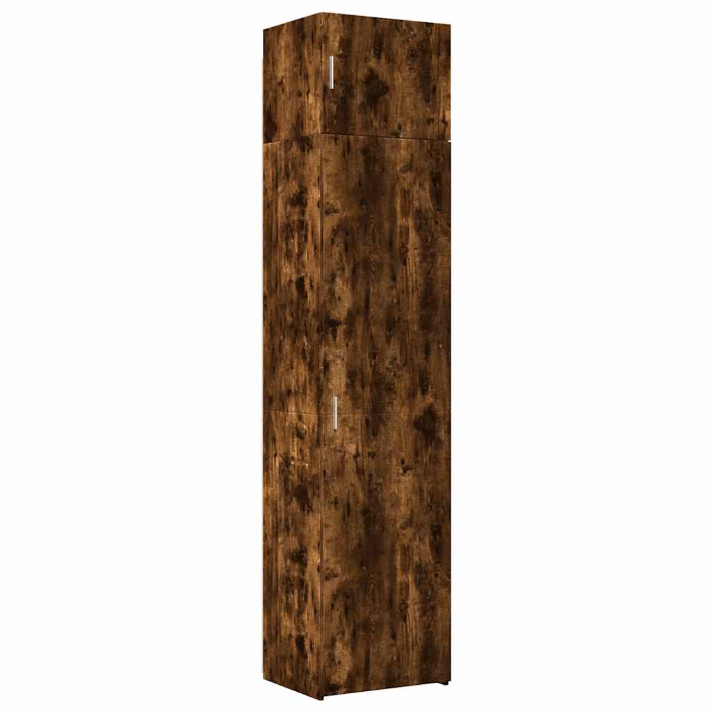 Slim Storage Cabinet Smoked Oak 50x42,5x225 cm Engineered Wood
