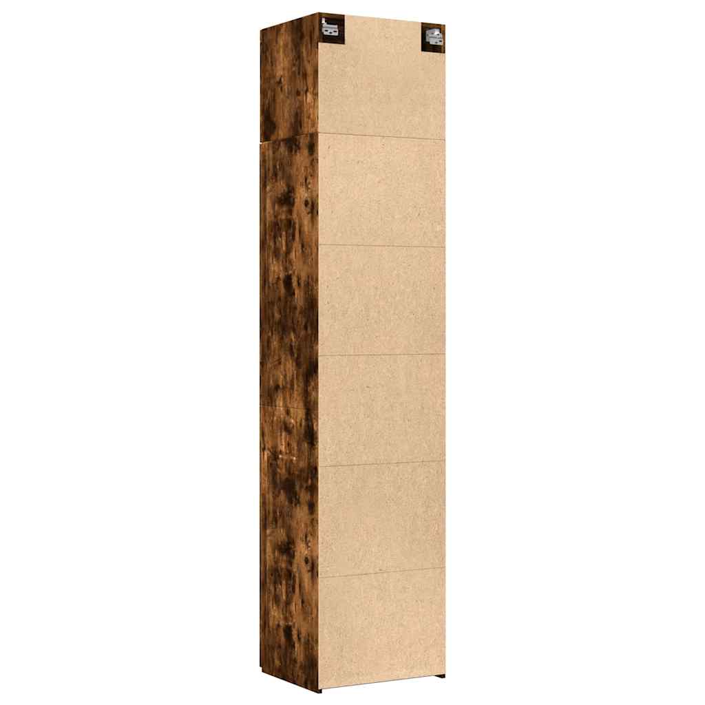 Slim Storage Cabinet Smoked Oak 50x42,5x225 cm Engineered Wood