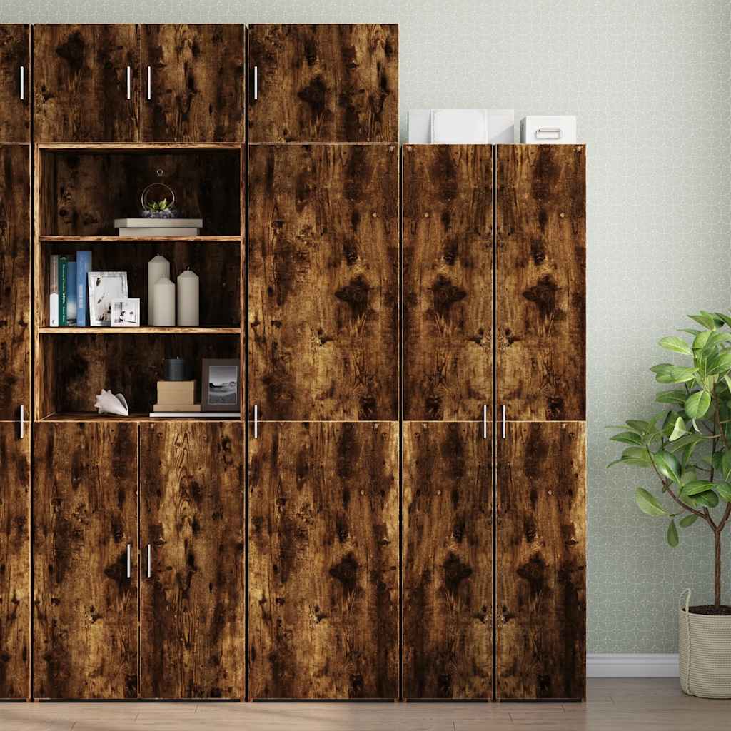 Slim Storage Cabinet Smoked Oak 50x42,5x225 cm Engineered Wood