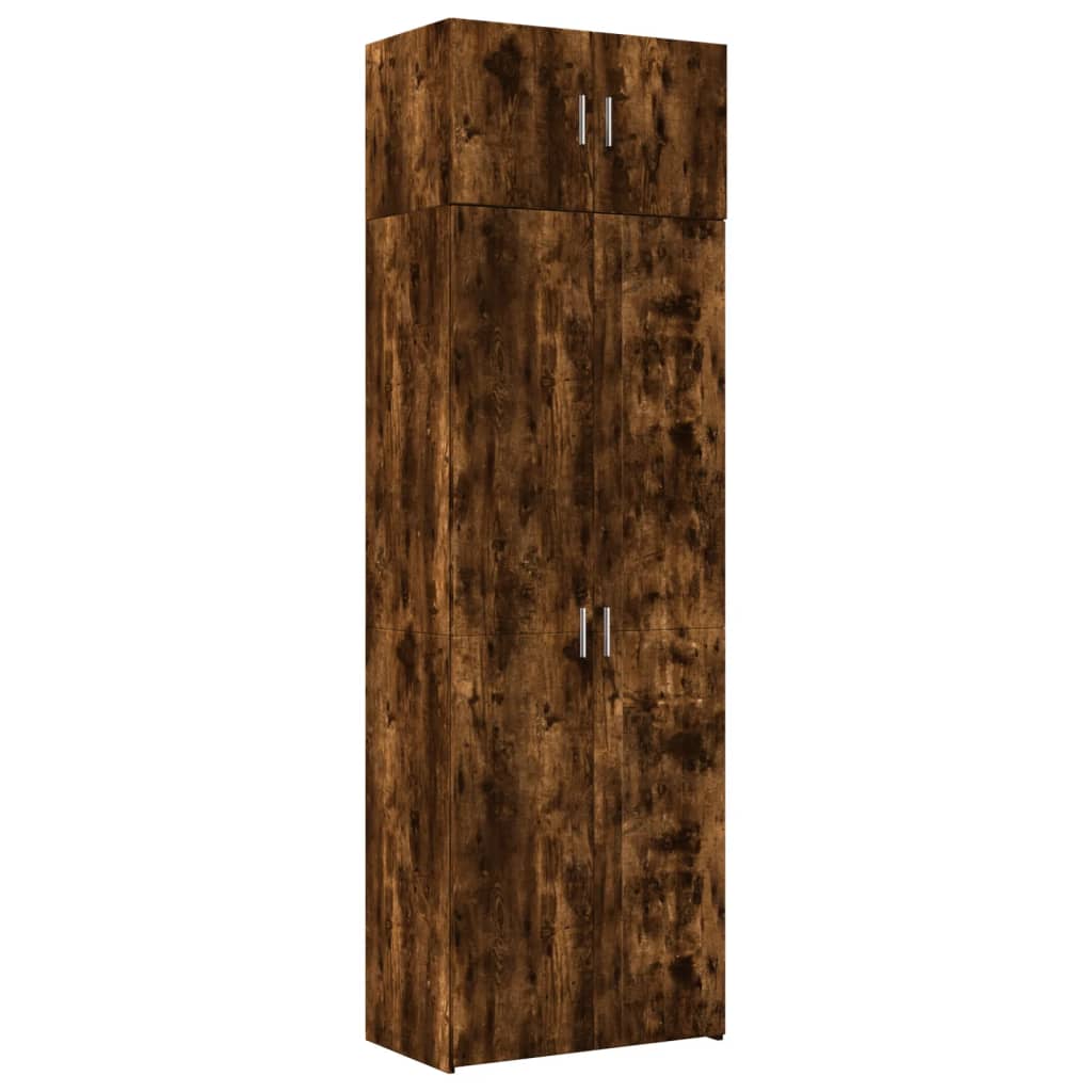 vidaXL Storage Cabinet Smoked Oak 70x42.5x225 cm Engineered Wood