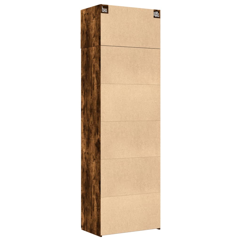 vidaXL Storage Cabinet Smoked Oak 70x42.5x225 cm Engineered Wood