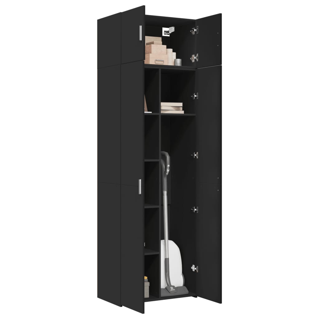 vidaXL Storage Cabinet Black 70x42.5x225 cm Engineered Wood