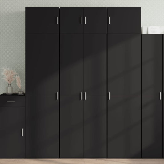 vidaXL Storage Cabinet Black 70x42.5x225 cm Engineered Wood